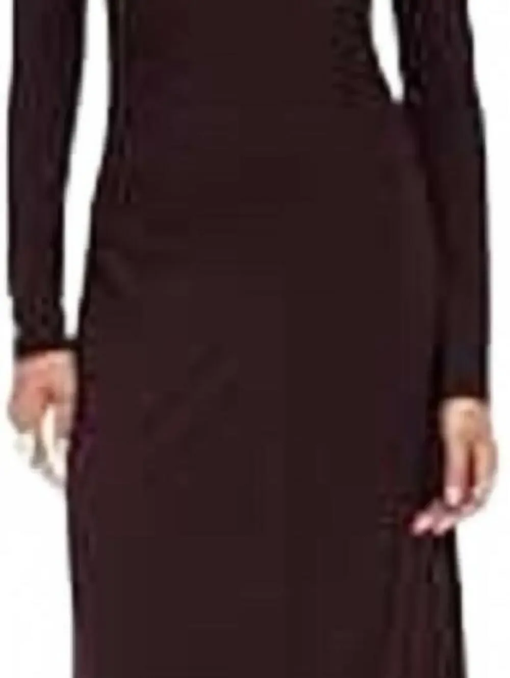 Vince Long Sleeve Ruched Burgandy Midi Dress - Picture 11 of 11